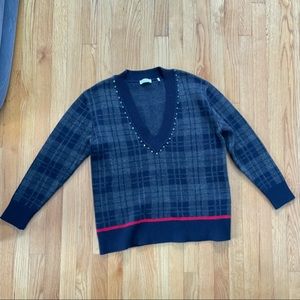 Sandro Paris v-neck embellished sweater